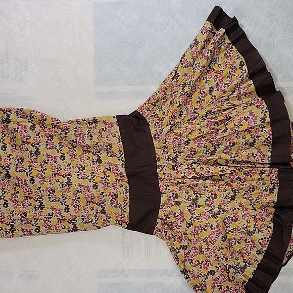 Sacred Threads Boho Hippie mixed print shirred back waist tiered dress. Size S - Picture 5 of 11